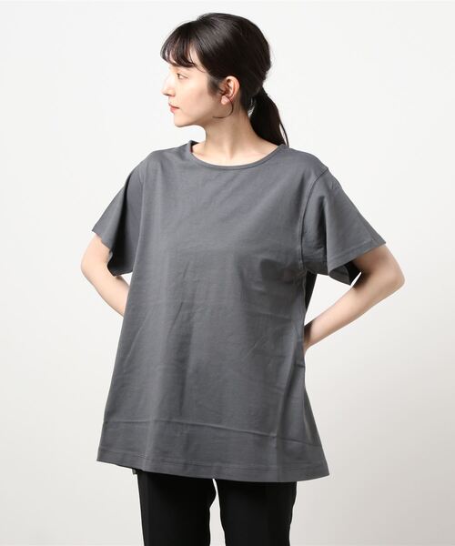 AMERICAN HOLIC（アメリカンホリック）の「フレアライン半袖カットプルオーバー　＊（Tシャツ/カットソー・レディース・サックスブルー/その他7/チャコールグレー/アイボリー・L/M）」の8枚目の写真