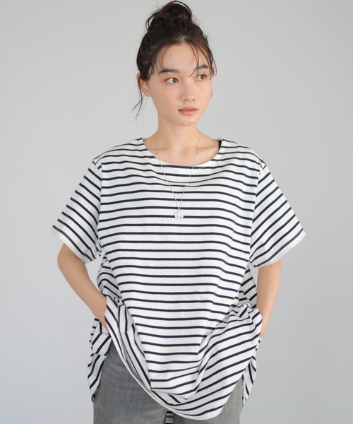 AMERICAN HOLIC（アメリカンホリック）の「フレアライン半袖カットプルオーバー　＊（Tシャツ/カットソー・レディース・サックスブルー/その他7/チャコールグレー/アイボリー・L/M）」の18枚目の写真