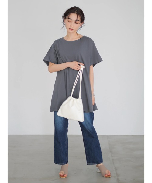 AMERICAN HOLIC（アメリカンホリック）の「フレアライン半袖カットプルオーバー　＊（Tシャツ/カットソー・レディース・サックスブルー/その他7/チャコールグレー/アイボリー・L/M）」の17枚目の写真