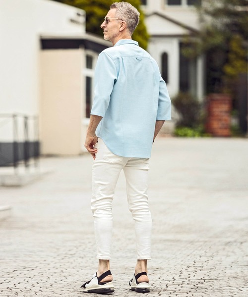 AKM Contemporary（エイケイエムコンテンポラリー）の「AKM Contemporary(エイケイエムコンテンポラリー)速乾 形態安定 カプリシャツ（シャツ/ブラウス・メンズ・ホワイト/サックスブルー/ネイビー・S/M/L/XL）」の18枚目の写真