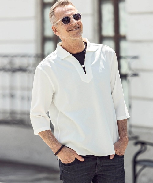 AKM Contemporary（エイケイエムコンテンポラリー）の「AKM Contemporary(エイケイエムコンテンポラリー)速乾 形態安定 カプリシャツ（シャツ/ブラウス・メンズ・ホワイト/サックスブルー/ネイビー・S/M/L/XL）」の16枚目の写真