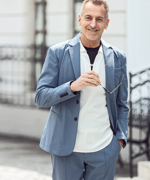 AKM Contemporary（エイケイエムコンテンポラリー）の「AKM Contemporary(エイケイエムコンテンポラリー)速乾 形態安定 カプリシャツ（シャツ/ブラウス・メンズ・ホワイト/サックスブルー/ネイビー・S/M/L/XL）」の19枚目の写真