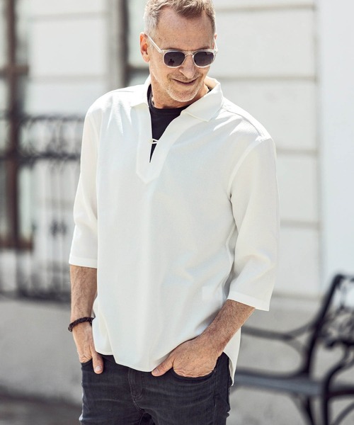 AKM Contemporary（エイケイエムコンテンポラリー）の「AKM Contemporary(エイケイエムコンテンポラリー)速乾 形態安定 カプリシャツ（シャツ/ブラウス・メンズ・ホワイト/サックスブルー/ネイビー・S/M/L/XL）」の12枚目の写真