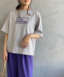 AMERICANA | [Americana×JEANS FACTORY/アメリカーナ×ジーンズファクトリー] 別注 スクエアプリント ショート丈Tシャツ(Tシャツ/カットソー)