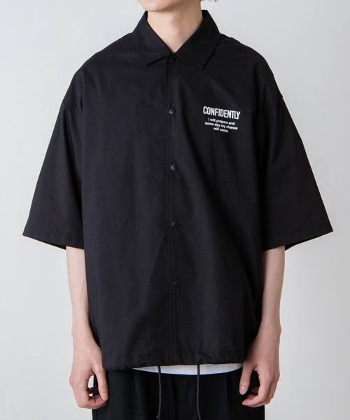 WEGO(ウィゴー)の「WEGO/フォトグラフィック5分袖コーチジャケット(ブルゾン・メンズ・ブラック/ホワイト・MEDIUM/LARGE)」の19枚目の写真