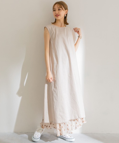 ITEMS URBANRESEARCH（アイテムズ アーバンリサーチ）の「綿麻テントラインワンピース（ワンピース・レディース・チャコールグレー/ベージュ/ブラウン・FREE）」の19枚目の写真