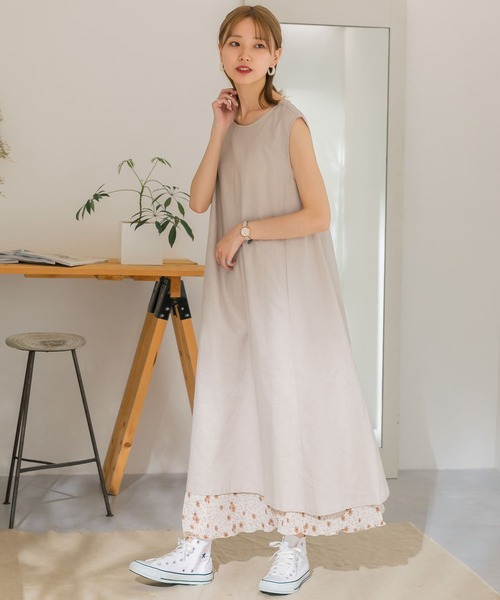 ITEMS URBANRESEARCH（アイテムズ アーバンリサーチ）の「綿麻テントラインワンピース（ワンピース・レディース・チャコールグレー/ベージュ/ブラウン・FREE）」の22枚目の写真