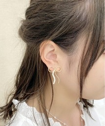 【apres jour×ARIAZ】パール付きリボンピアス