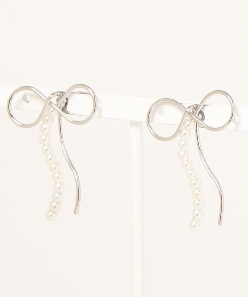 apres jour（アプレジュール）の「【apres jour×ARIAZ】パール付きリボンピアス（ピアス（両耳用）・レディース・シルバー/ゴールド・FREE）」の6枚目の写真