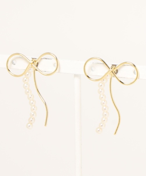 apres jour（アプレジュール）の「【apres jour×ARIAZ】パール付きリボンピアス（ピアス（両耳用）・レディース・シルバー/ゴールド・FREE）」の7枚目の写真