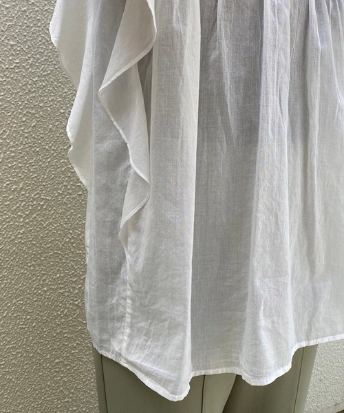 CAPRICIEUX LE'MAGE（カプリシューレマージュ）の「ピンタック袖フリルブラウス（シャツ/ブラウス・レディース・オフホワイト/チャコールグレー/カーキ・FREE）」の17枚目の写真