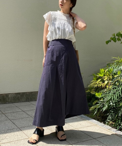 CAPRICIEUX LE'MAGE（カプリシューレマージュ）の「ピンタック袖フリルブラウス（シャツ/ブラウス・レディース・オフホワイト/チャコールグレー/カーキ・FREE）」の9枚目の写真