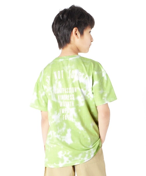 GLAZOS（グラソス）の「天竺・ドロップショルダータイダイバックプリント半袖Tシャツ（Tシャツ/カットソー・キッズ・ブラック/ブルー/グリーン・130cm/140cm/150cm/160cm/170cm）」の3枚目の写真