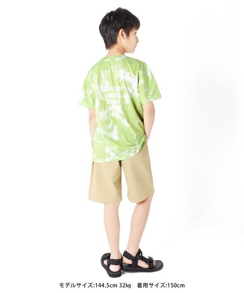 GLAZOS（グラソス）の「天竺・ドロップショルダータイダイバックプリント半袖Tシャツ（Tシャツ/カットソー・キッズ・ブラック/ブルー/グリーン・130cm/140cm/150cm/160cm/170cm）」の6枚目の写真