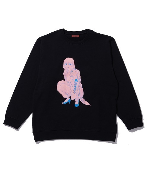 LITTLE UNION（リトルユニオン）の「【カメレオン meets LITTLE UNION】ｼﾞｭﾝﾅ “街道踊子” CREW（Tシャツ/カットソー・メンズ・ブラック/ライム・MEDIUM/LARGE）」の2枚目の写真