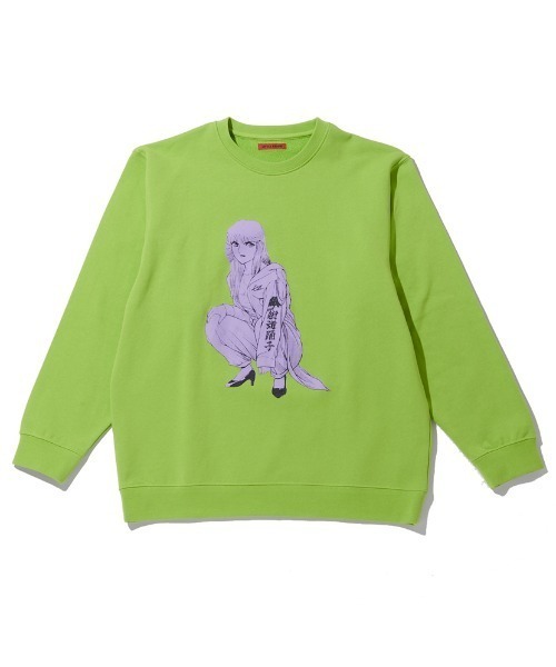 LITTLE UNION（リトルユニオン）の「【カメレオン meets LITTLE UNION】ｼﾞｭﾝﾅ “街道踊子” CREW（Tシャツ/カットソー・メンズ・ブラック/ライム・MEDIUM/LARGE）」の10枚目の写真