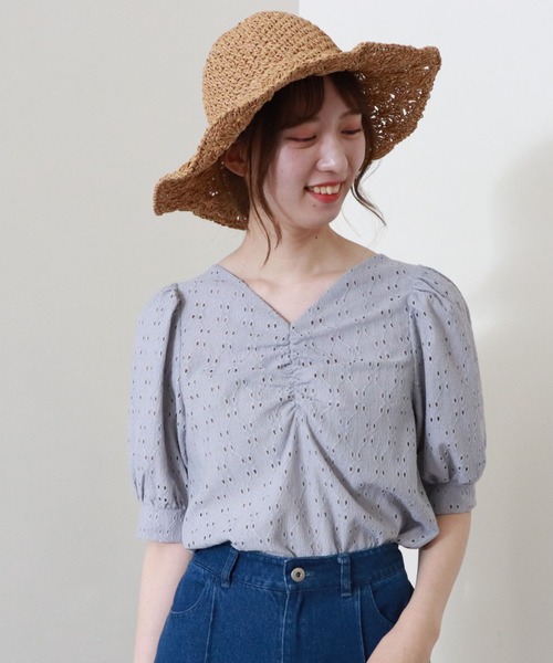archives(アルシーヴ)の「フロントギャザーストレッチレースプルオーバー(Tシャツ/カットソー・レディース・ラベンダー/オフホワイト/ミント/ブラック/アイボリー/ブラウン・MEDIUM)」の13枚目の写真