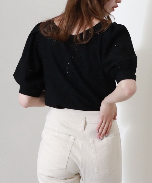 archives(アルシーヴ)の「フロントギャザーストレッチレースプルオーバー(Tシャツ/カットソー・レディース・ラベンダー/オフホワイト/ミント/ブラック/アイボリー/ブラウン・MEDIUM)」の17枚目の写真