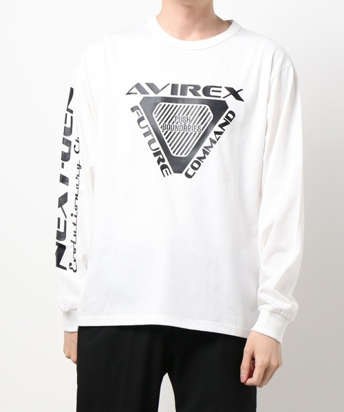 AVIREX(アヴィレックス)の「AVIREX/アヴィレックス/フューチャーコマンド トライアングルTシャツ/L/S AFC TRIANGLE T-SHIRT(Tシャツ/カットソー・メンズ・ブラック/オフホワイト/ライトブルーグレー/ブラウン系その他2・MEDIUM/LARGE/X-LARGE/XX-LARGE)」の2枚目の写真