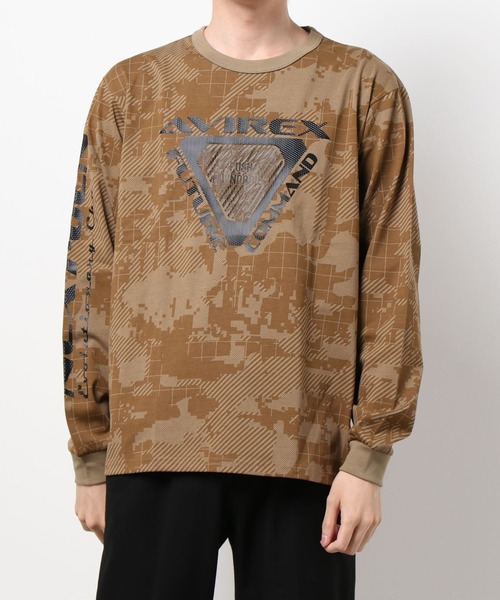 AVIREX(アヴィレックス)の「AVIREX/アヴィレックス/フューチャーコマンド トライアングルTシャツ/L/S AFC TRIANGLE T-SHIRT(Tシャツ/カットソー・メンズ・ブラック/オフホワイト/ライトブルーグレー/ブラウン系その他2・MEDIUM/LARGE/X-LARGE/XX-LARGE)」の4枚目の写真