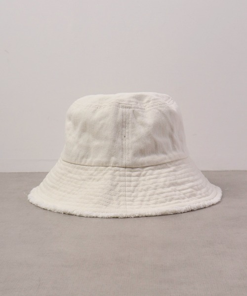 Sense of Grace（センスオブグレース）の「DENIM FRINGE BK HAT デニムフリンジバケットハット（ハット・レディース・アイボリー/ブラック/ライトベージュ/ブルー/ライトブラウン/ベージュ系/ブラウン系その他/ブルー系/ブラック系/アイボリー系/ライトブルー/グレー/ライトカーキ・FREE）」の18枚目の写真