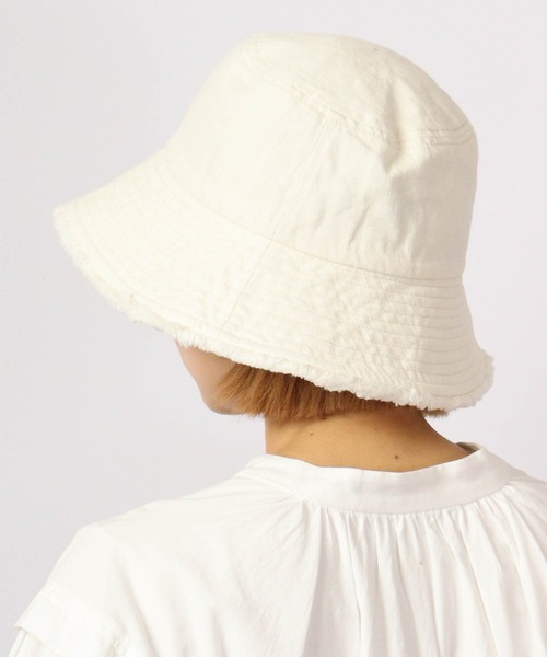 Sense of Grace（センスオブグレース）の「DENIM FRINGE BK HAT デニムフリンジバケットハット（ハット・レディース・アイボリー/ブラック/ライトベージュ/ブルー/ライトブラウン/ベージュ系/ブラウン系その他/ブルー系/ブラック系/アイボリー系/ライトブルー/グレー/ライトカーキ・FREE）」の16枚目の写真