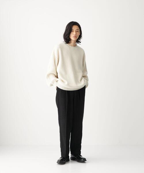 CITEN（シテン）の「＜CITEN（シテン）＞モールスキン 2プリーツ トラウザーズ パンツ（その他パンツ・メンズ・ブラック/ベージュ・M/L）」の5枚目の写真