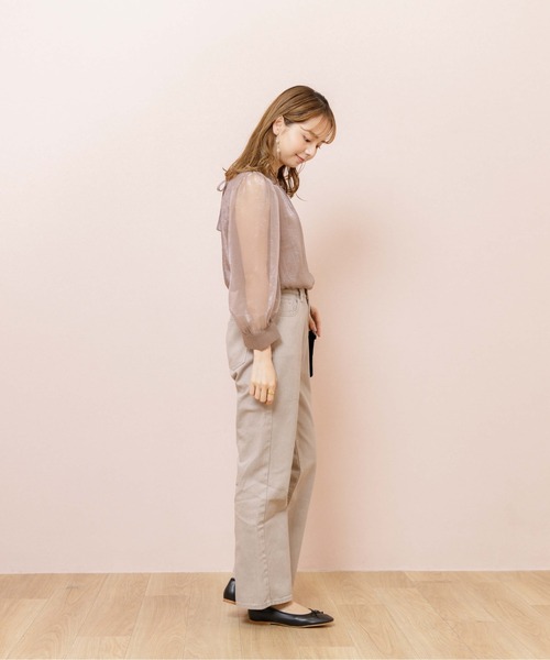 flower（フラワー）の「グロスリボンブラウス（シャツ/ブラウス・レディース・ブラウン/アイボリー/グレー・FREE）」の16枚目の写真