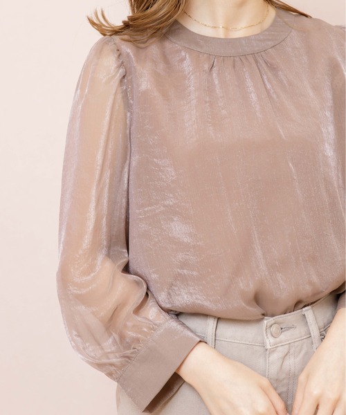 flower（フラワー）の「グロスリボンブラウス（シャツ/ブラウス・レディース・ブラウン/アイボリー/グレー・FREE）」の13枚目の写真