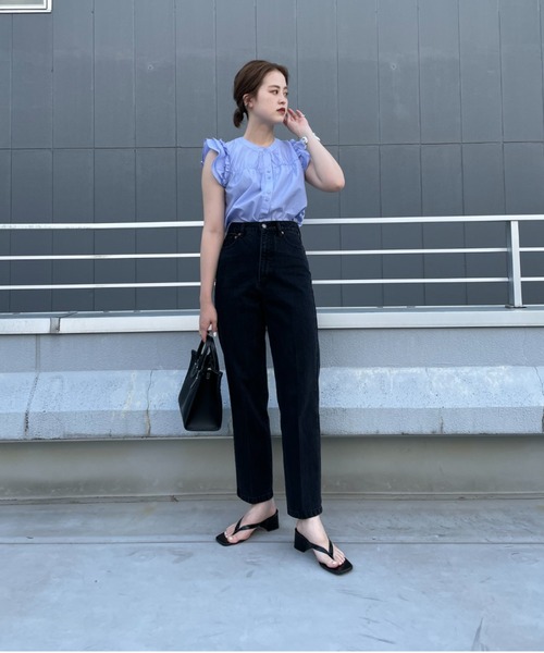 CIAOPANIC（チャオパニック）の「【SCENE by ciaopanic/シーン バイ チャオパニック】フリルギャザーブラウス（シャツ/ブラウス・レディース・ブルー/ブラック系その他/ブラック系その他2/オフホワイト/ブルー系その他・FREE）」の8枚目の写真