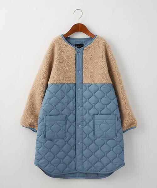 green label relaxing(グリーンレーベルリラクシング)の「TJ ボア×キルト コート 140-150cm -ウォッシャブル-(その他アウター・キッズ・オフホワイト/ベージュ/ライトグレー・150cm/140cm)」の14枚目の写真