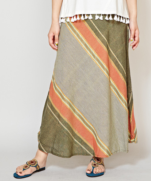 チャイハネ（チャイハネ）の「【チャイハネ】ジャリサリスカート/ワンピース 2WAY（スカート・レディース・グレー/ブラック/カーキ/イエロー/ブルー/レッド・FREE）」の4枚目の写真