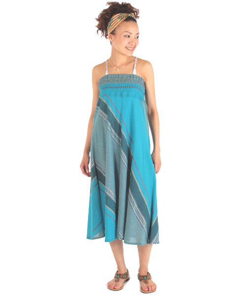 チャイハネ（チャイハネ）の「【チャイハネ】ジャリサリスカート/ワンピース 2WAY（スカート・レディース・グレー/ブラック/カーキ/イエロー/ブルー/レッド・FREE）」の5枚目の写真