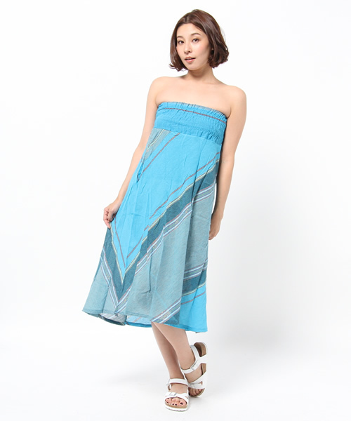 チャイハネ（チャイハネ）の「【チャイハネ】ジャリサリスカート/ワンピース 2WAY（スカート・レディース・グレー/ブラック/カーキ/イエロー/ブルー/レッド・FREE）」の7枚目の写真