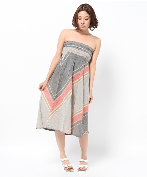 チャイハネ（チャイハネ）の「【チャイハネ】ジャリサリスカート/ワンピース 2WAY（スカート・レディース・グレー/ブラック/カーキ/イエロー/ブルー/レッド・FREE）」の8枚目の写真