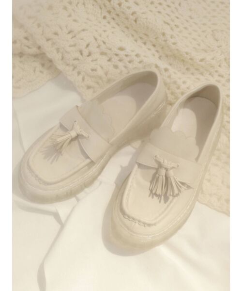 merry jenny（メリージェニー）の「スカラップラバーソールローファー（ローファー・レディース・ブラック/アイボリー・MEDIUM/LARGE）」の8枚目の写真