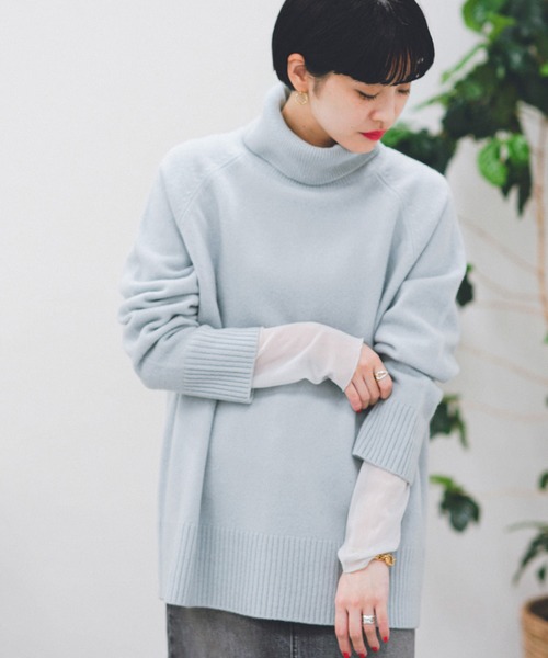 JOURNAL STANDARD（ジャーナルスタンダード）の「AQUA ハイネックプルオーバー◆（ニット/セーター・レディース・ブラウン/ホワイト/グレー/ブルー・FREE）」の20枚目の写真