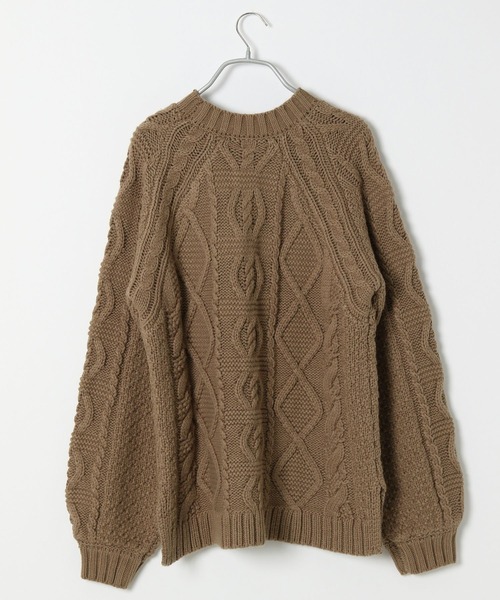 PAGEBOY（ページボーイ）の「ケーブルクルーBIGプルオーバー（ニット/セーター・レディース・オフホワイト/ブラック/ブラウン/オリーブ・FREE）」の21枚目の写真