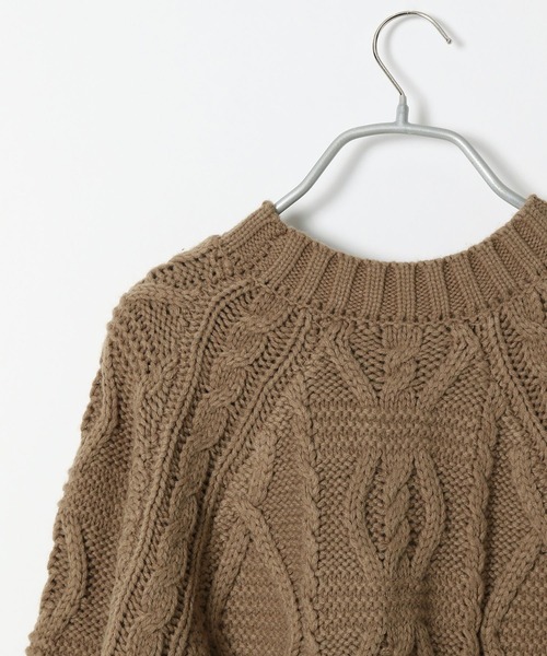 PAGEBOY（ページボーイ）の「ケーブルクルーBIGプルオーバー（ニット/セーター・レディース・オフホワイト/ブラック/ブラウン/オリーブ・FREE）」の22枚目の写真