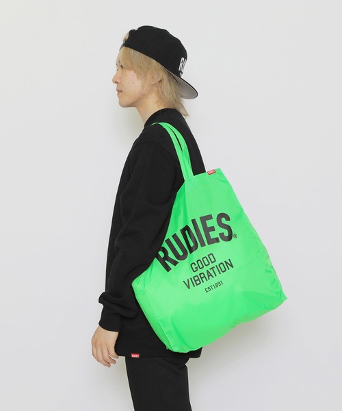 RUDIE'S（ルーディーズ）の「PHAT SHOPPINGBAG（エコバッグ/サブバッグ・メンズ・イエロー系その他/グリーン系その他/レッド/ブルー/ブラック・FREE）」の2枚目の写真
