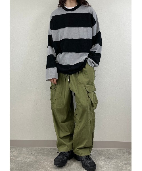 xu 白黒ボーダー XU（エックスユー）の「【XU/エックスユー】border knit/ニット
