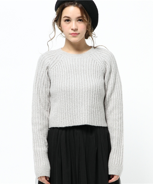 Heather（ヘザー）の「ショートリブニット  557376（ニット/セーター・レディース・アイボリー/ヘザ－グレー/ライトブルー・FREE）」の9枚目の写真