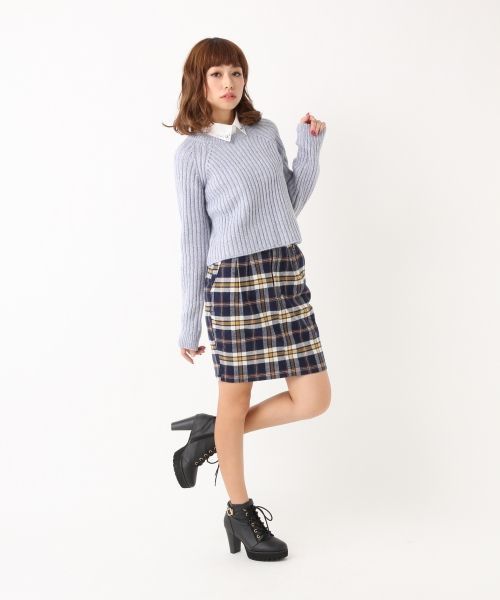 Heather（ヘザー）の「ショートリブニット  557376（ニット/セーター・レディース・アイボリー/ヘザ－グレー/ライトブルー・FREE）」の10枚目の写真