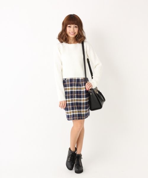 Heather（ヘザー）の「ショートリブニット  557376（ニット/セーター・レディース・アイボリー/ヘザ－グレー/ライトブルー・FREE）」の11枚目の写真