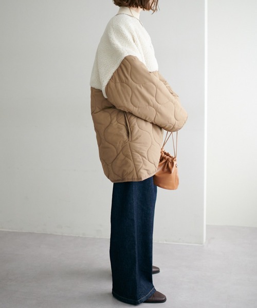 DISCOAT（ディスコート）の「ボア切替キルティングコート（ブルゾン・レディース・ブラック/カーキ/モカ・MEDIUM/LARGE）」の19枚目の写真