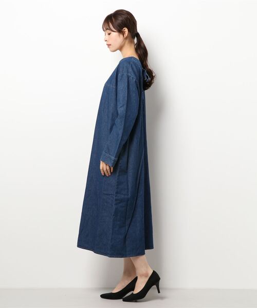 un dix cors（アンディコール）の「前後楽しめる 2wayレースアップデニムワンピース（ワンピース・レディース・ブルー/ネイビー・FREE）」の5枚目の写真