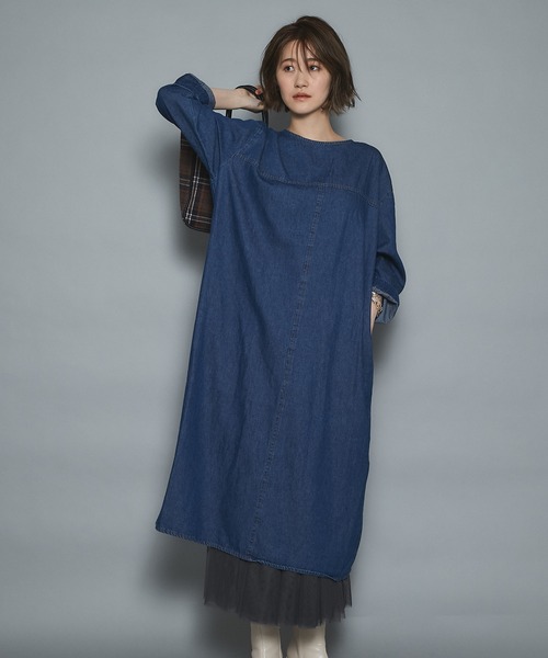 un dix cors（アンディコール）の「前後楽しめる 2wayレースアップデニムワンピース（ワンピース・レディース・ブルー/ネイビー・FREE）」の14枚目の写真