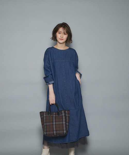 un dix cors（アンディコール）の「前後楽しめる 2wayレースアップデニムワンピース（ワンピース・レディース・ブルー/ネイビー・FREE）」の15枚目の写真