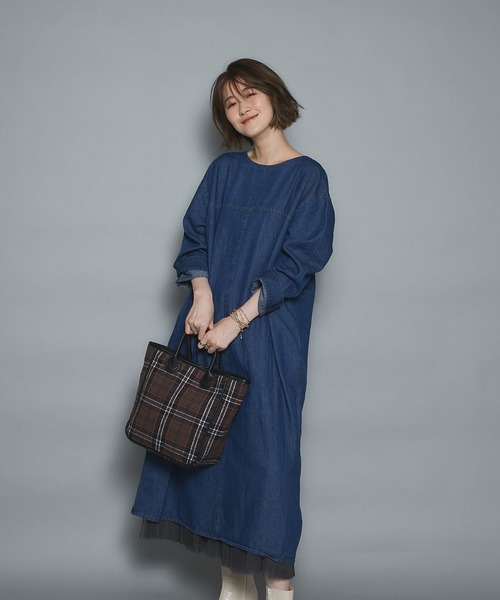 un dix cors（アンディコール）の「前後楽しめる 2wayレースアップデニムワンピース（ワンピース・レディース・ブルー/ネイビー・FREE）」の16枚目の写真
