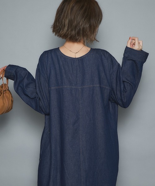 un dix cors（アンディコール）の「前後楽しめる 2wayレースアップデニムワンピース（ワンピース・レディース・ブルー/ネイビー・FREE）」の20枚目の写真
